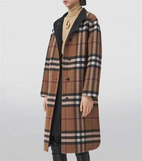 burberry reversible check technical wool coat|Reversible Check Wool Wrap Coat in Shrew .